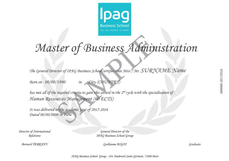 IPAG證書 IPAG證書