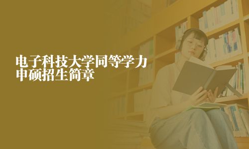 電子科技大學同等學力申碩招生簡章