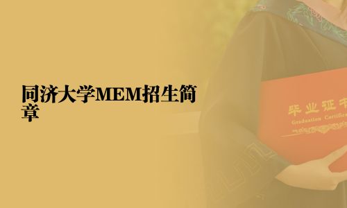 同濟大學MEM招生簡章