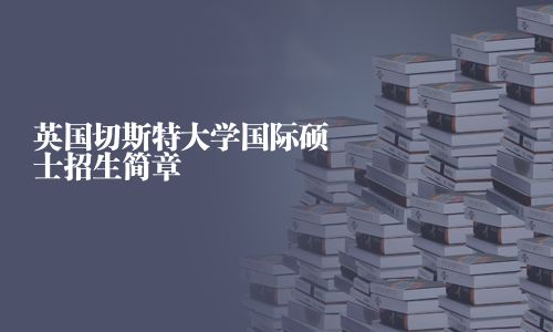 英國切斯特大學(xué)國際碩士招生簡章