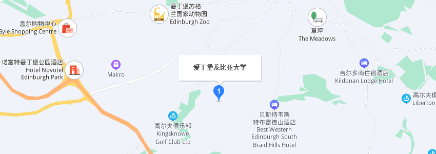 英國愛丁堡龍比亞大學學校地圖 英國愛丁堡龍比亞大學學校地圖