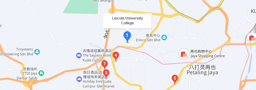 馬來西亞林肯大學學院學校地圖