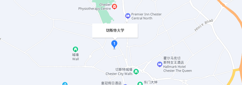 英國切斯特大學學校地圖