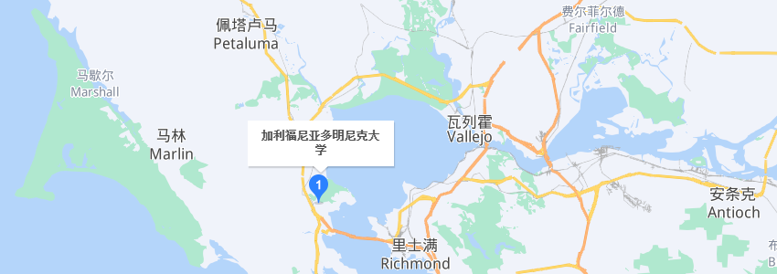 美國加州多明尼克大學(xué)學(xué)校地圖