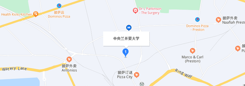 中央蘭開夏大學學校地圖